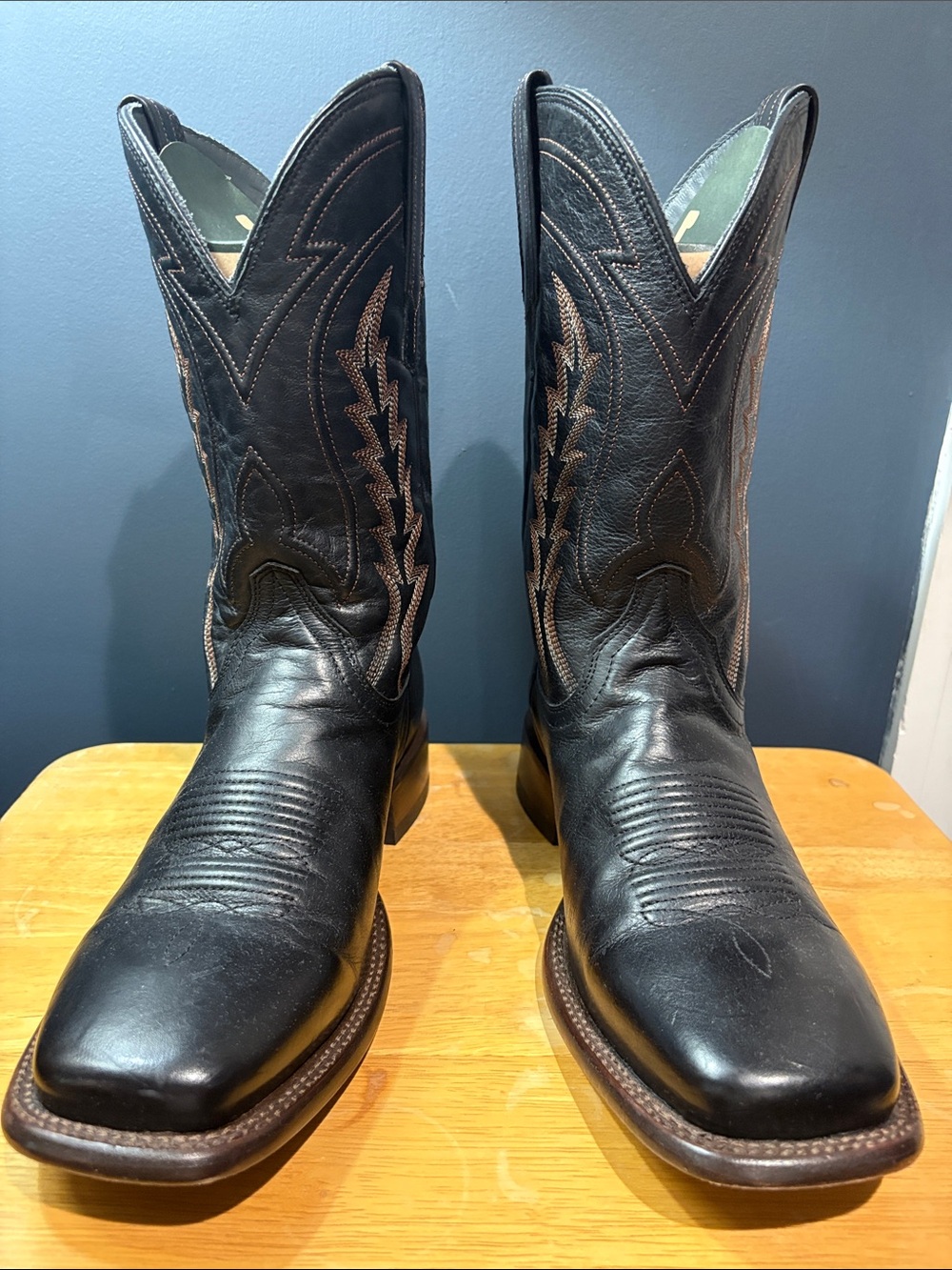 Tecovas Doc Black Leather Western Cowboy Boots Men's US Size 11 MPN #1003